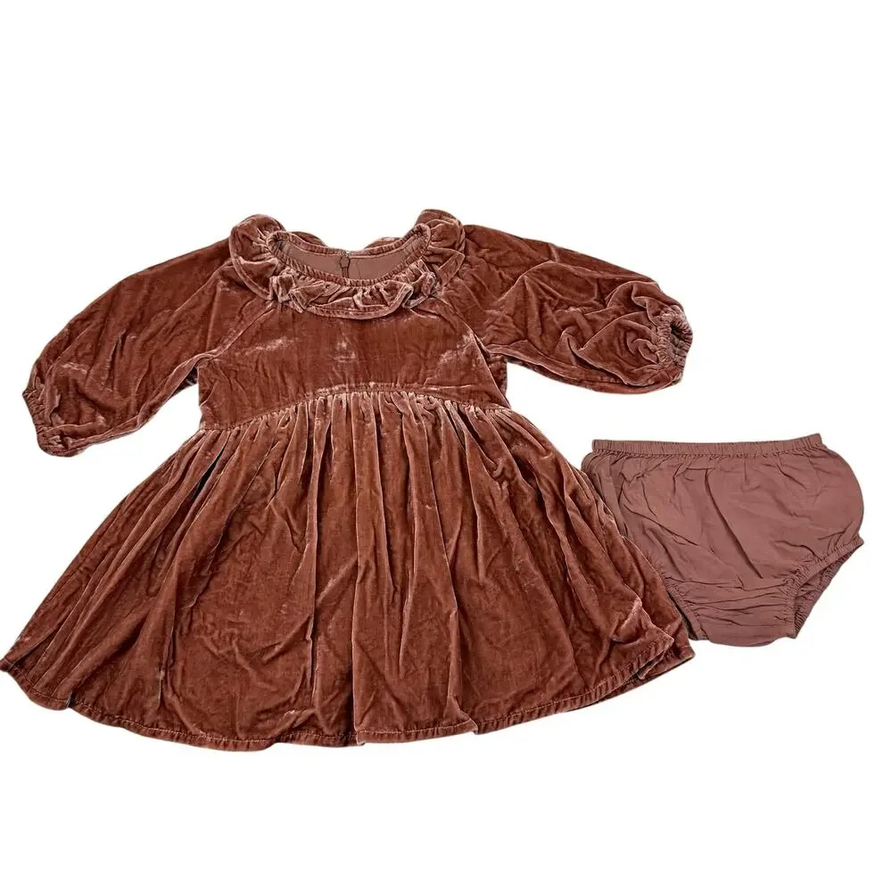 Noralee Pink Velvet Adeline Dress, Size 6